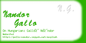 nandor gallo business card