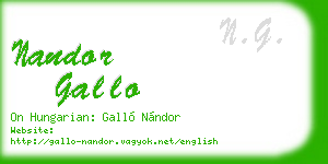 nandor gallo business card